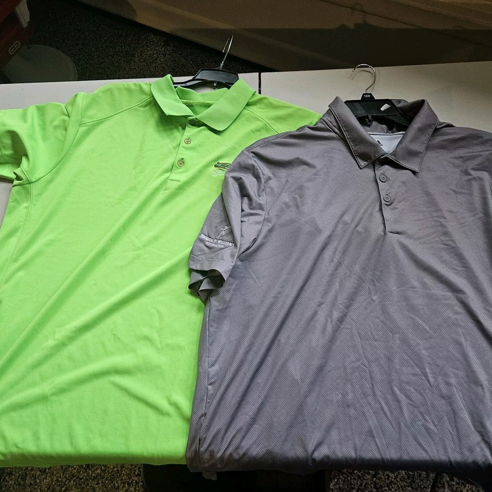 Nike & Adid Shirt Mens 2XL Multicolor Normcore Golf Polo Activewear 2PK‎